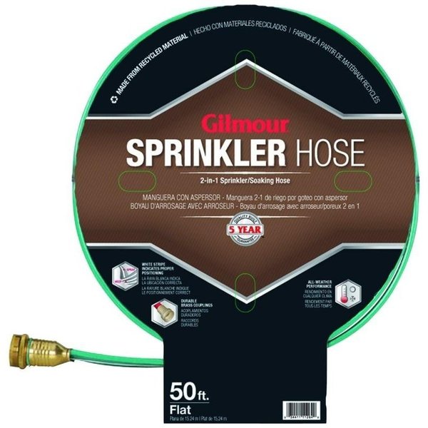 Gilmour MFG Garden Sprinkler Hose, 50 ft L, Vinyl 871421-1001